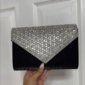 Elegant Black and Silver Clutch